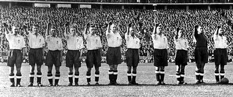 England Nazi salute Berlin 1938 Olympics